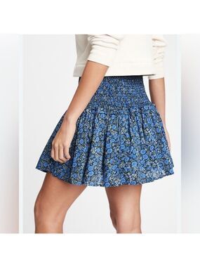 GAP MINI FLORAL RUCHED WAIST TIERED MINI SKIRT, W/POCKETS, PULL ON, LINED SZ XL